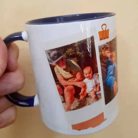 Taza Foto con borde azul