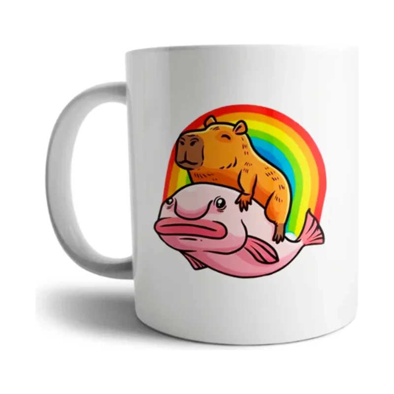 Taza Capybara arcoíris